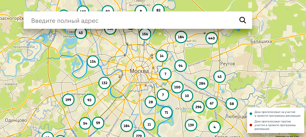 Карта реновации москвы дома