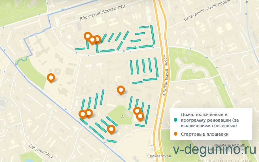Карта стартовых площадок по программе реновации