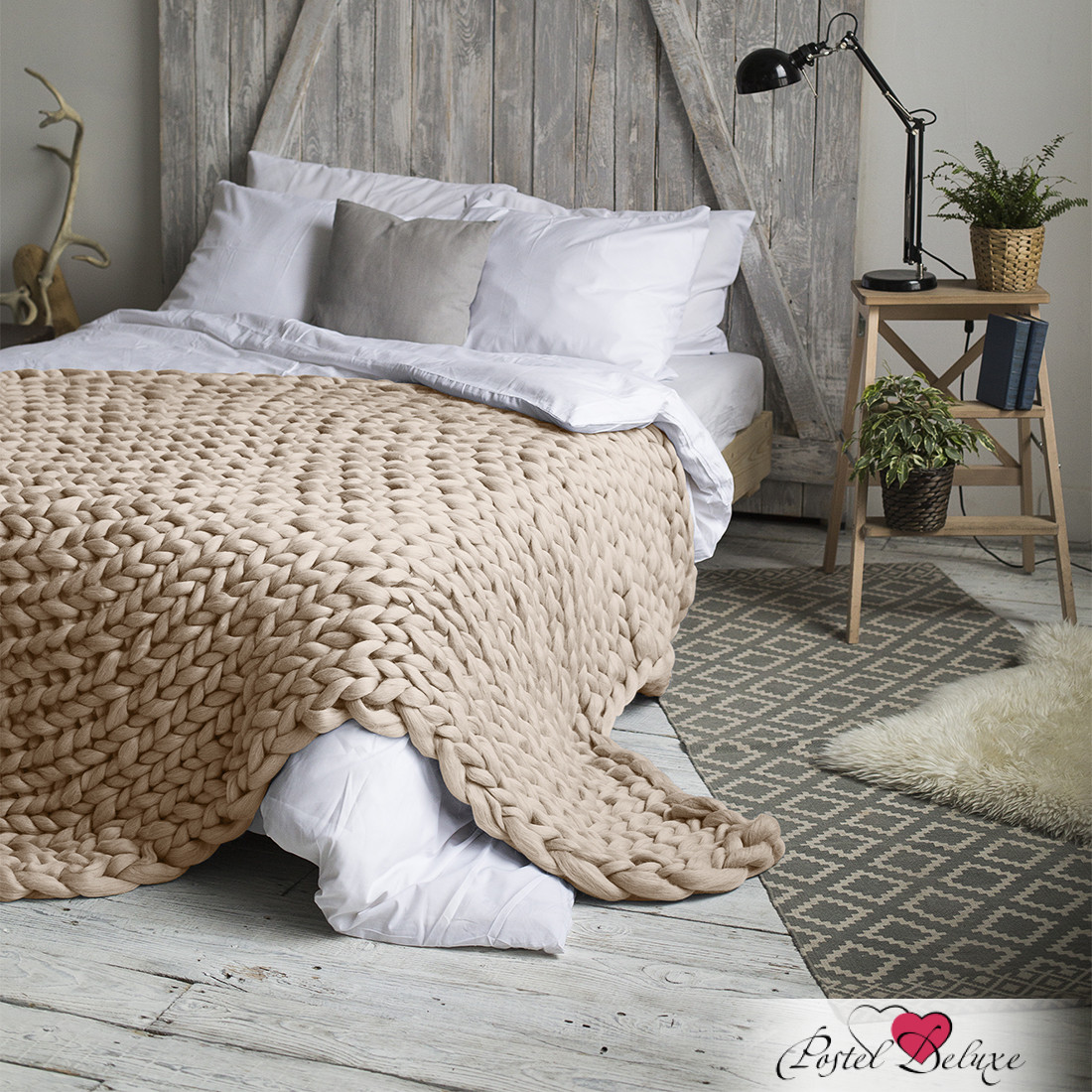 плед крупной вязки