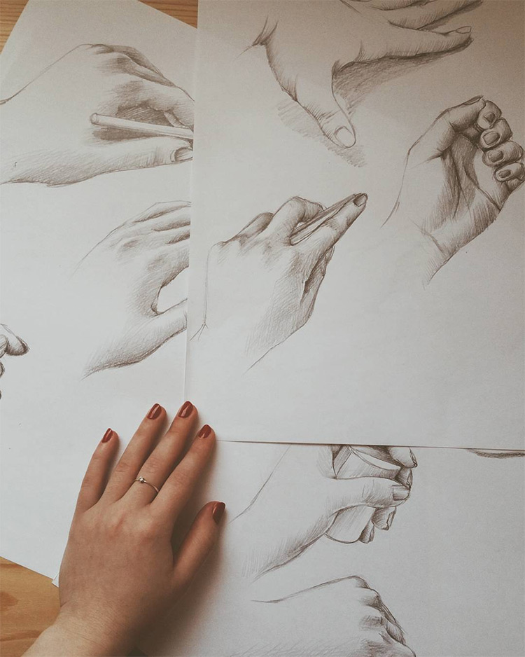 Detailed hand drawings