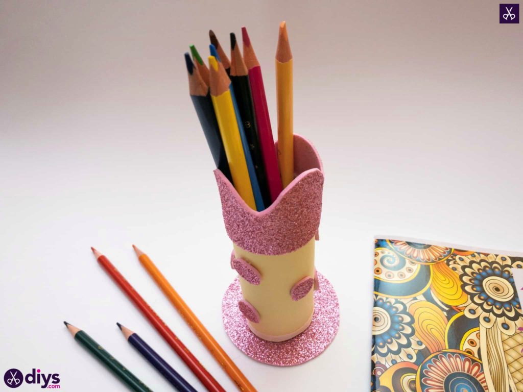 Toilet paper roll pencil holder