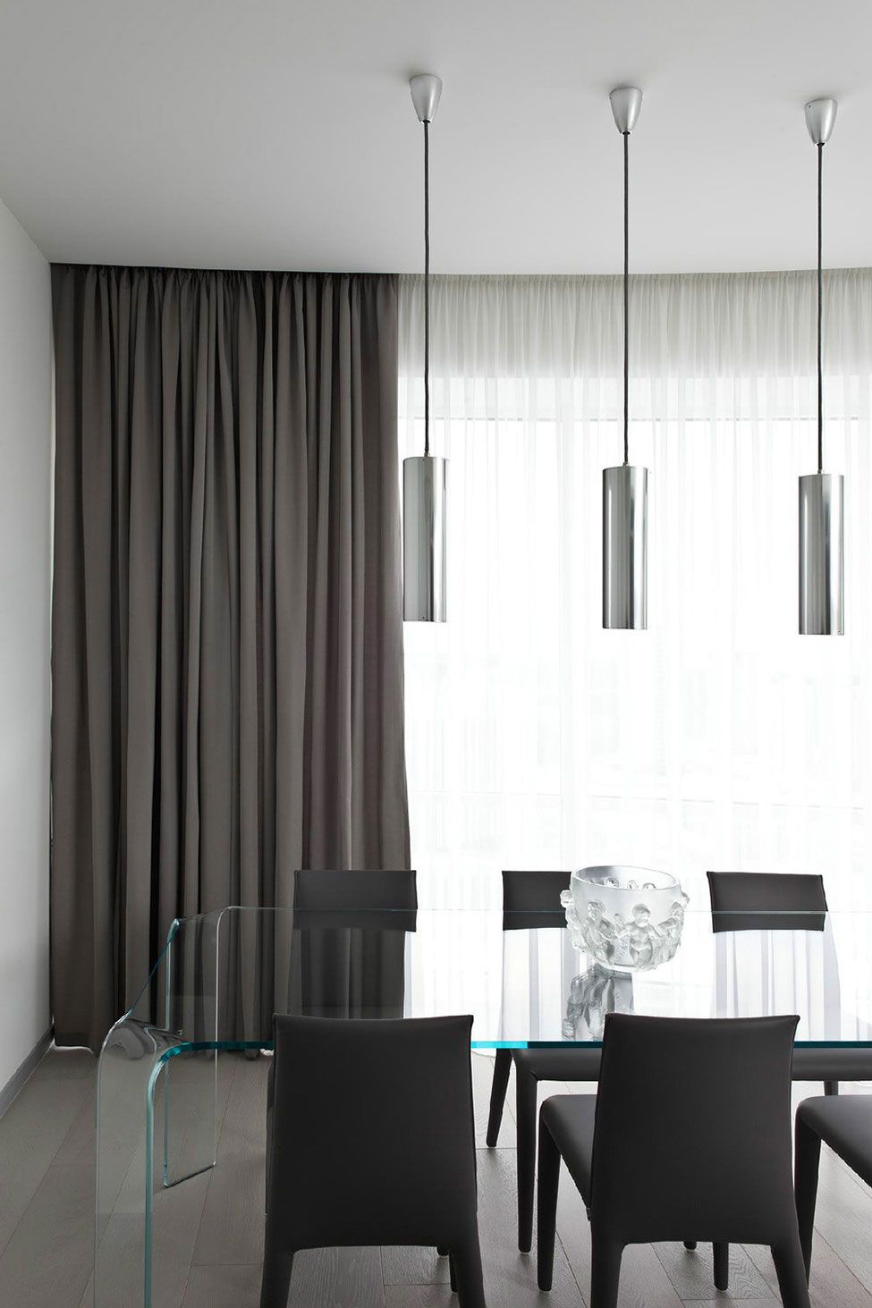 Modern curtains are often a single color.