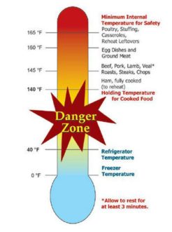 illustration of food temperature danger zones