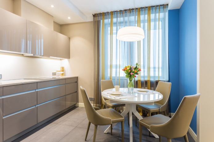 стол круглой формы на кухне в современном стиле стол круглой формы на кухне в современном стиле