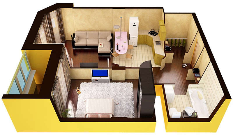 Довольно интересный проект перепланировки