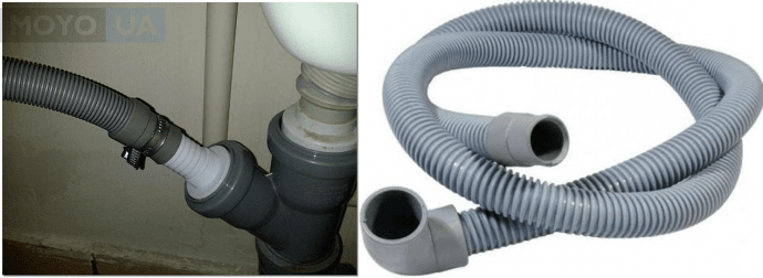 Сливной шланг и его соединение с системой канализации