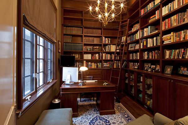 Красивое оформление домашней библиотеки. Фото 6