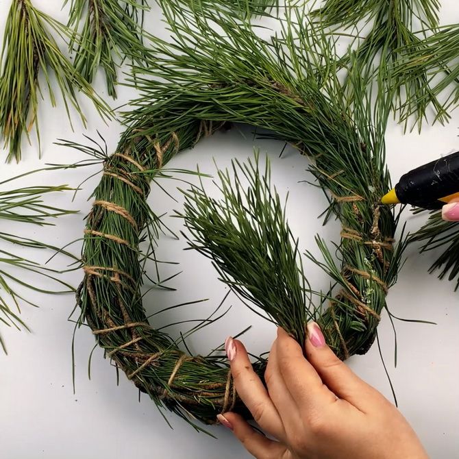 новогодний венок своими руками пошагово