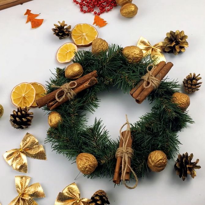 новогодний венок своими руками