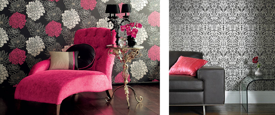 тканевые обои с принтом