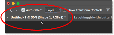 Switching back to the Shape document.