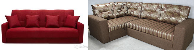 Тип цвета дивана- однотонный диван и диван с рисунком