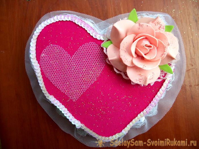 Коробочка в форме сердца своими руками
