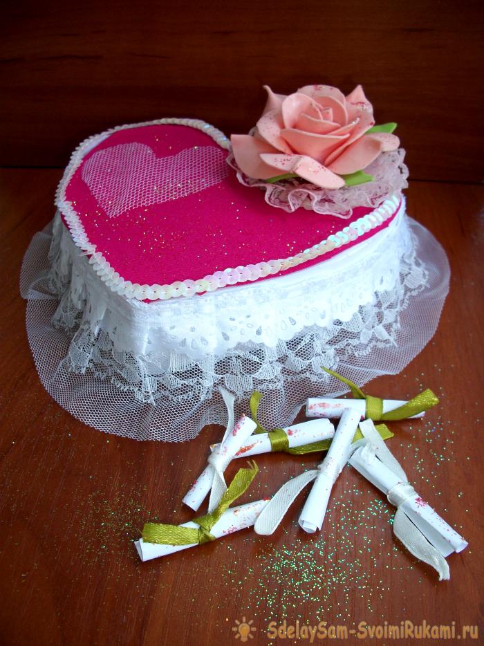 Коробочка в форме сердца своими руками