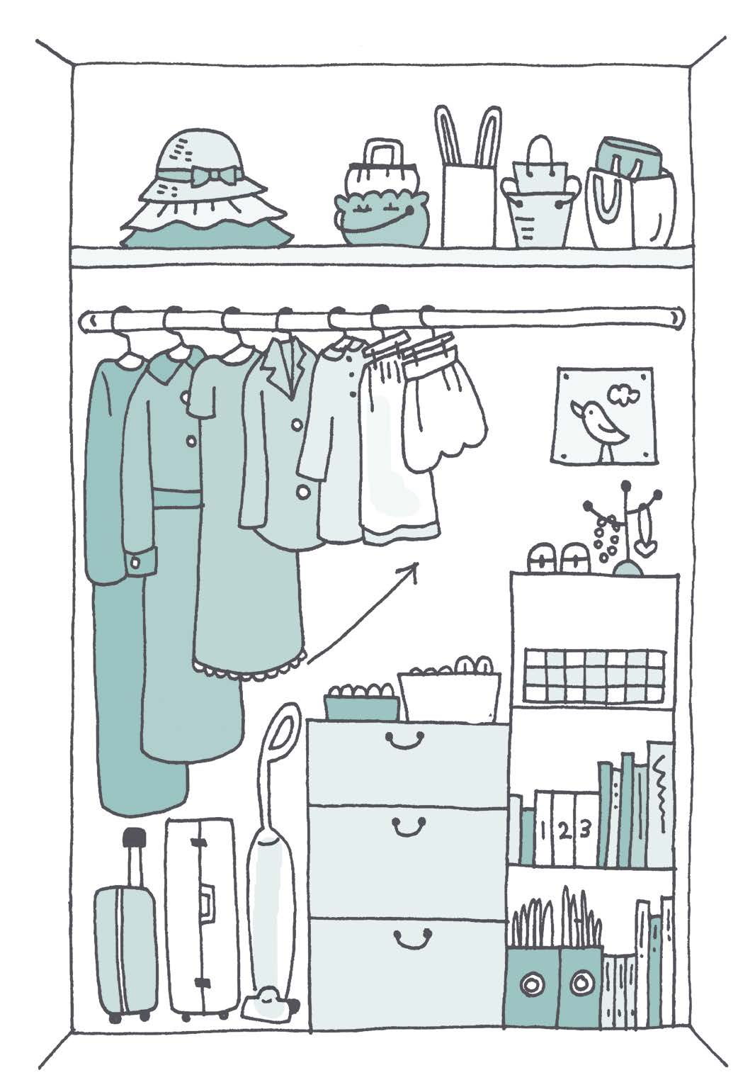 Уборка в шкафу с одеждой и вещами план