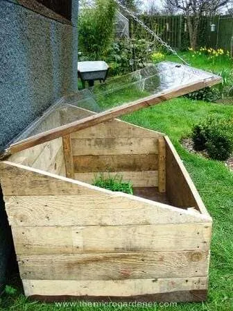 Glasshouse made from 2 salvaged pallets 