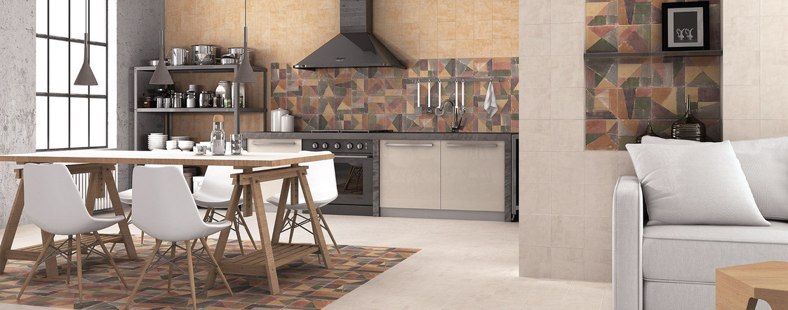 Кухонный фартук из керамической плитки