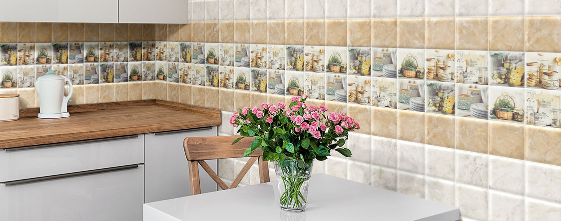 Кухонный фартук из керамической плитки