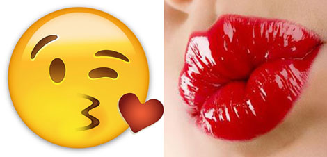 Kiss emoji vs real lips