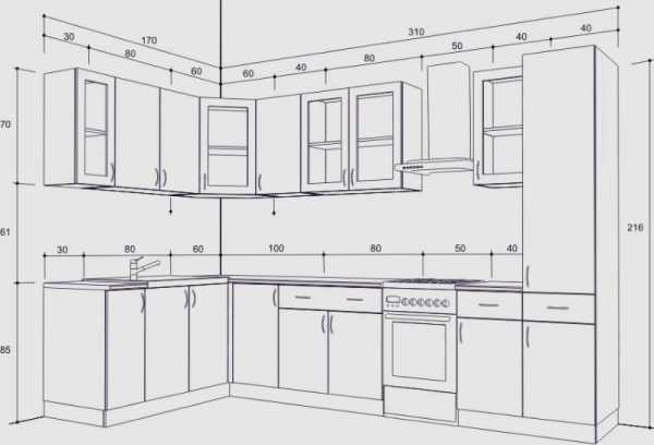 Модули кухонной мебели чертежи