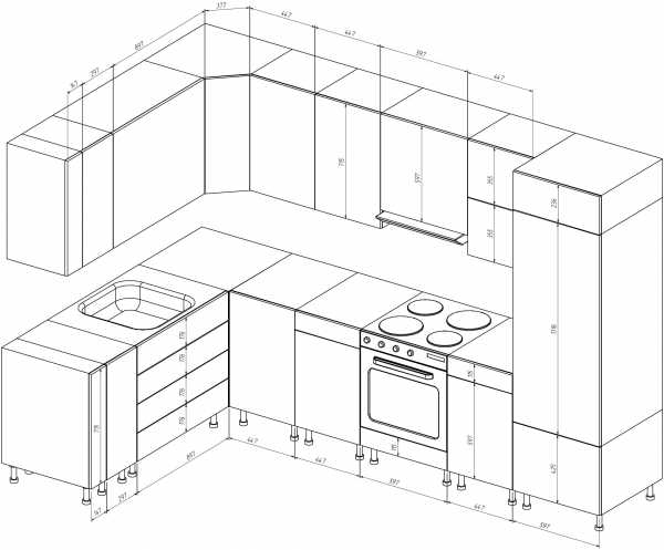 Размер кухонной мебели от пола до столешницы стандарт