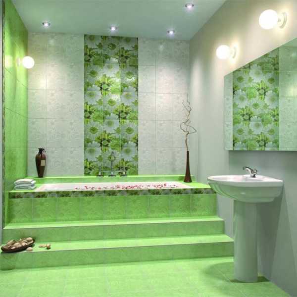 Дизайн туалета в зеленом цвете